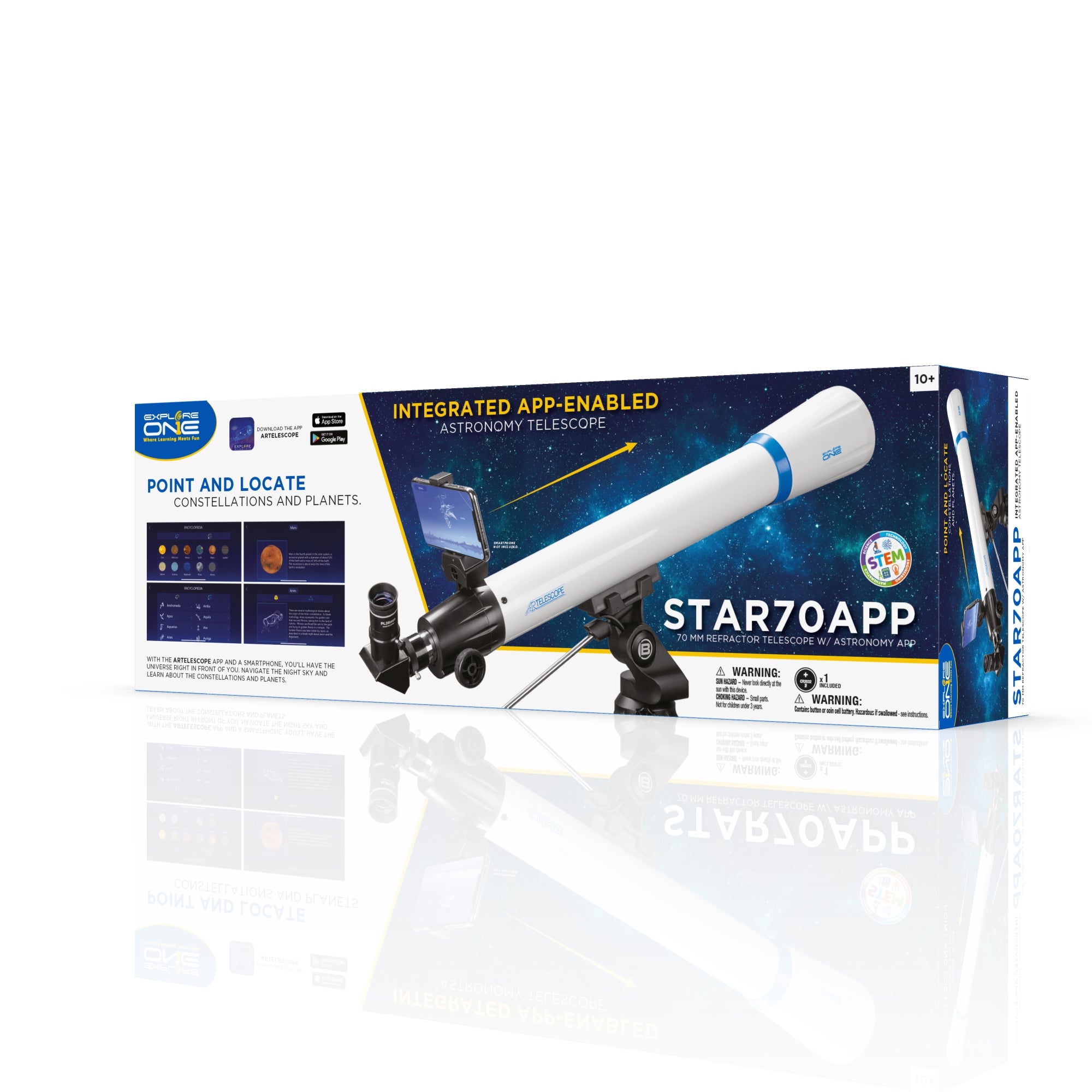 探索一个starapp -50mm折射望远镜,带Panhandle Mount和天文学应用程序