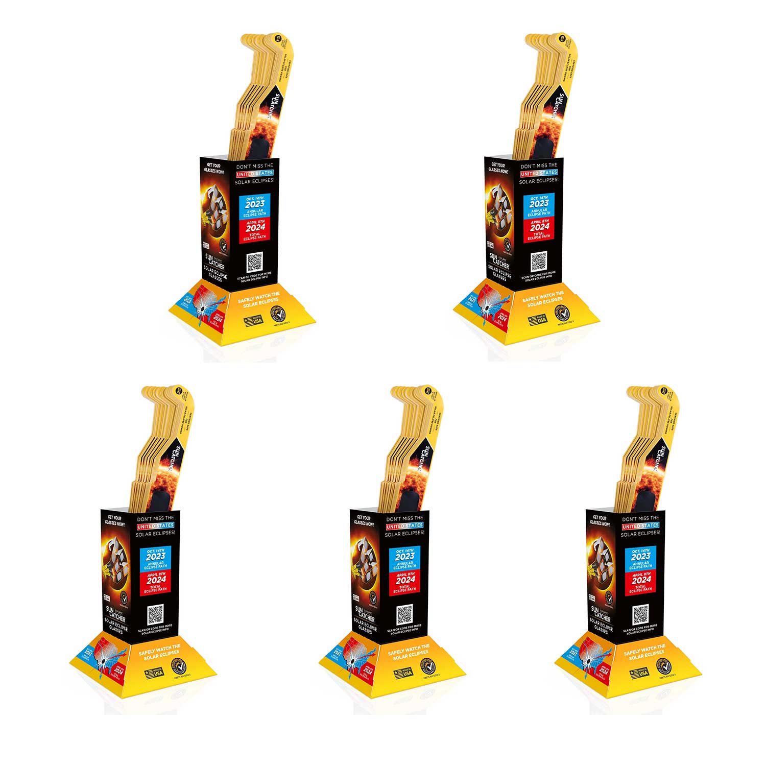 Sun Catcher Solar Eclipse Glasses (500-Pack Assortment & Counter Displays)